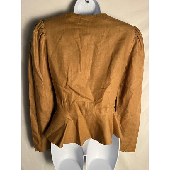 Gloria Sachs NY Vintage 100% Linen Blazer Peplum Jacket Size 8 USA - Picture 3 of 8
